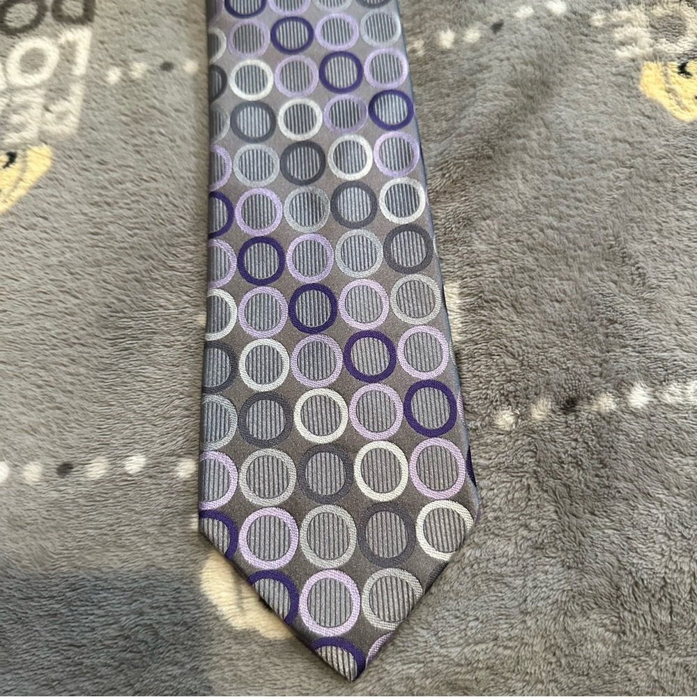 Michael Kors 100% Silk Circle Dot Print Tie